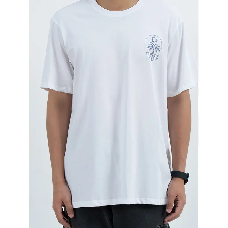 T-shirt o swobodnym kroju z okrągłym dekoltem i grafiką z palmami na piersi i na plecach